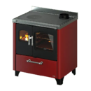 Cuisinière à bois SMART 80 - Acier Rouge - AVEC VENT. - 7, 5 kW